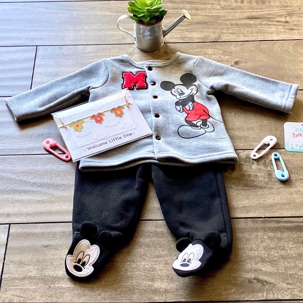DISNEY Mickey 2 piece Letterman Set-NWT